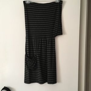 LILITH Paris Black + Grey Stripe Layering Cut Out Skirt Stretch Pull On M